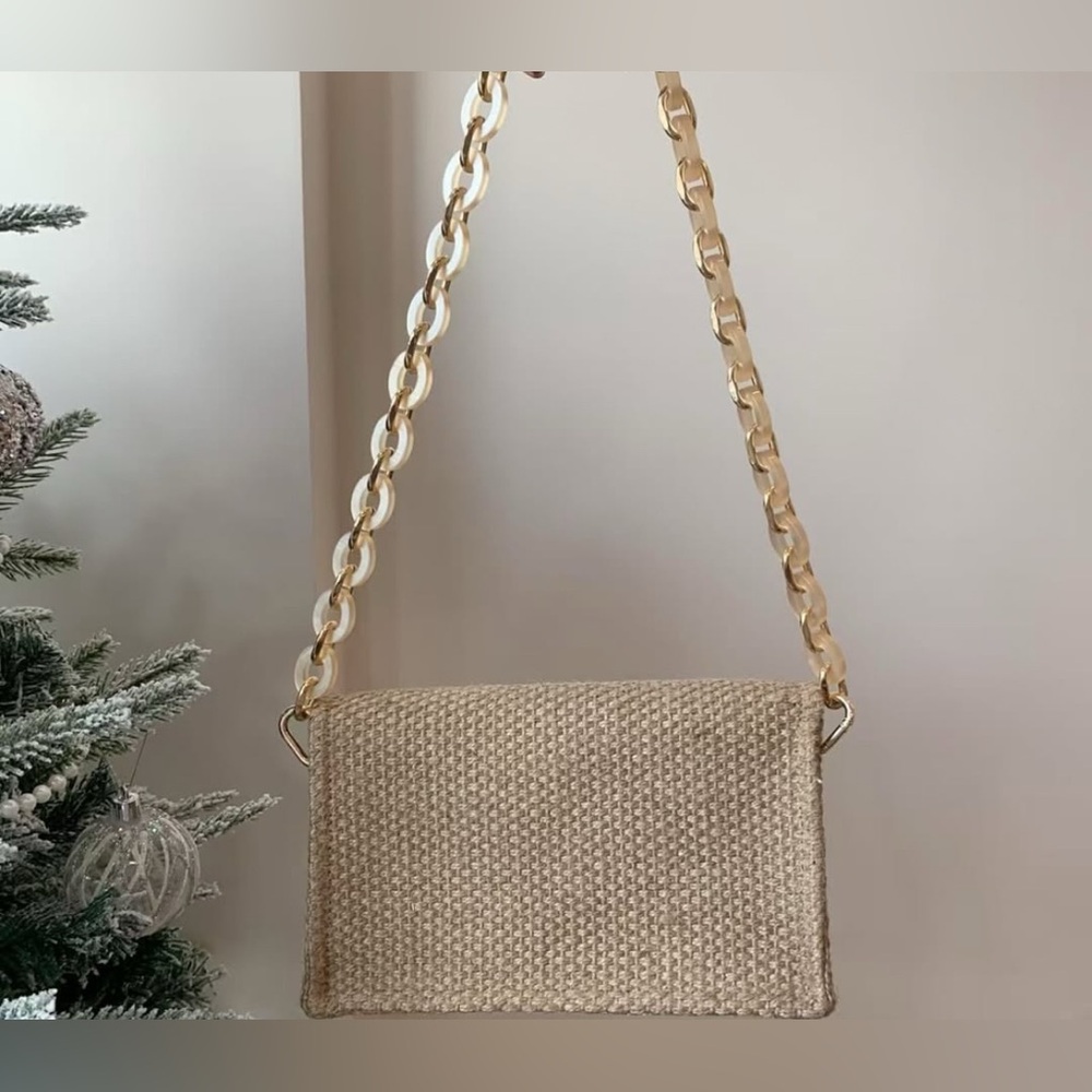 New in Box Dior Tan Heavy Hemp/Raffia GWP Shoulder Bag— Absolutely Stunning! - Picture 4 of 9